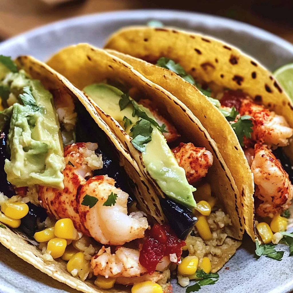 Lobster Tacos with Toasted Sweet Corn