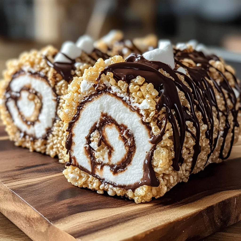 S’mores Rolled Rice Krispie Treats