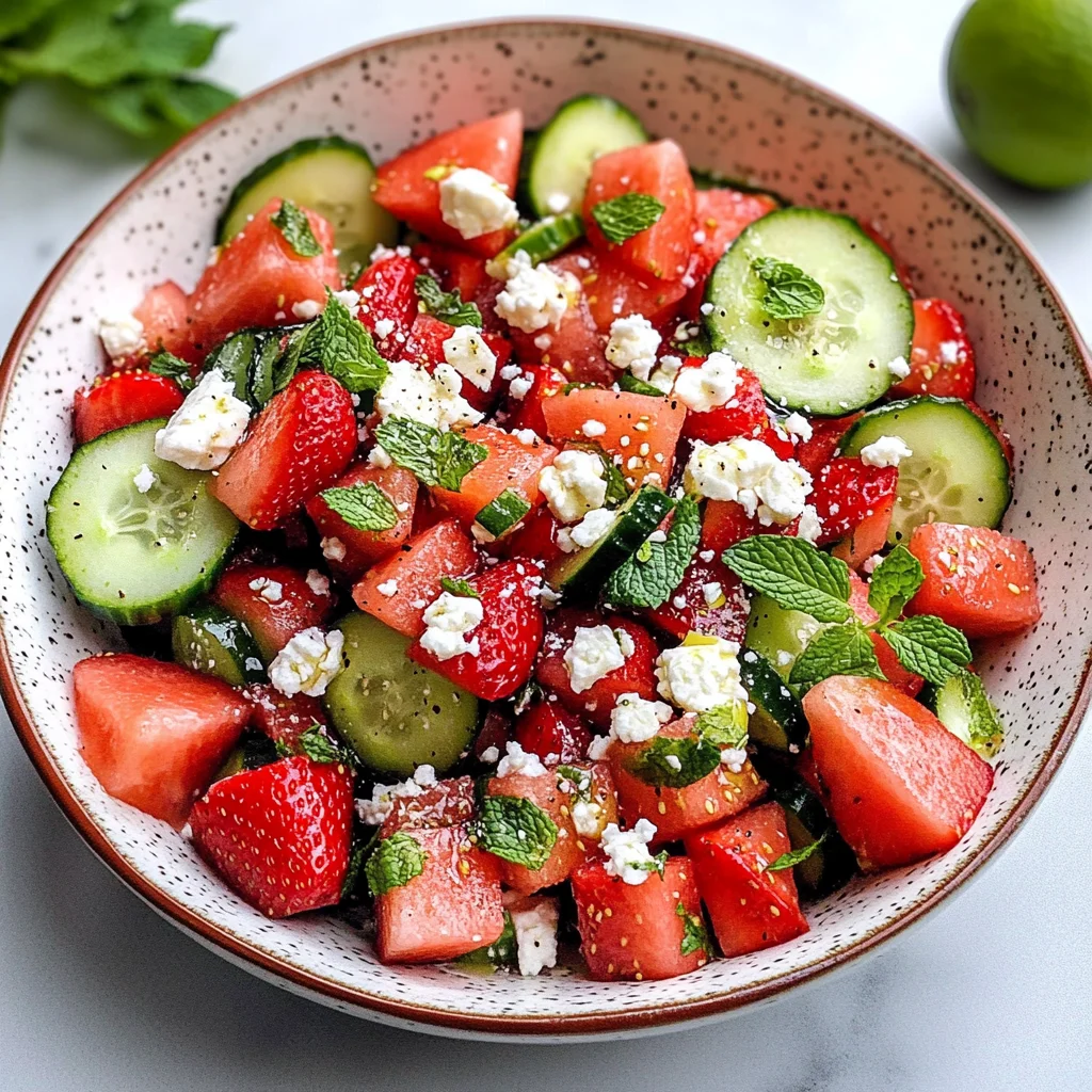 Strawberry Watermelon Cucumber Salad