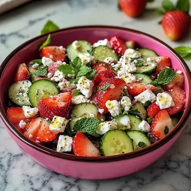 Tangy Strawberry Cucumber Salad with Feta