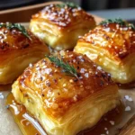 Warm Brie-Stuffed Puff Pastry Bites with Hot Honey & Rosemary