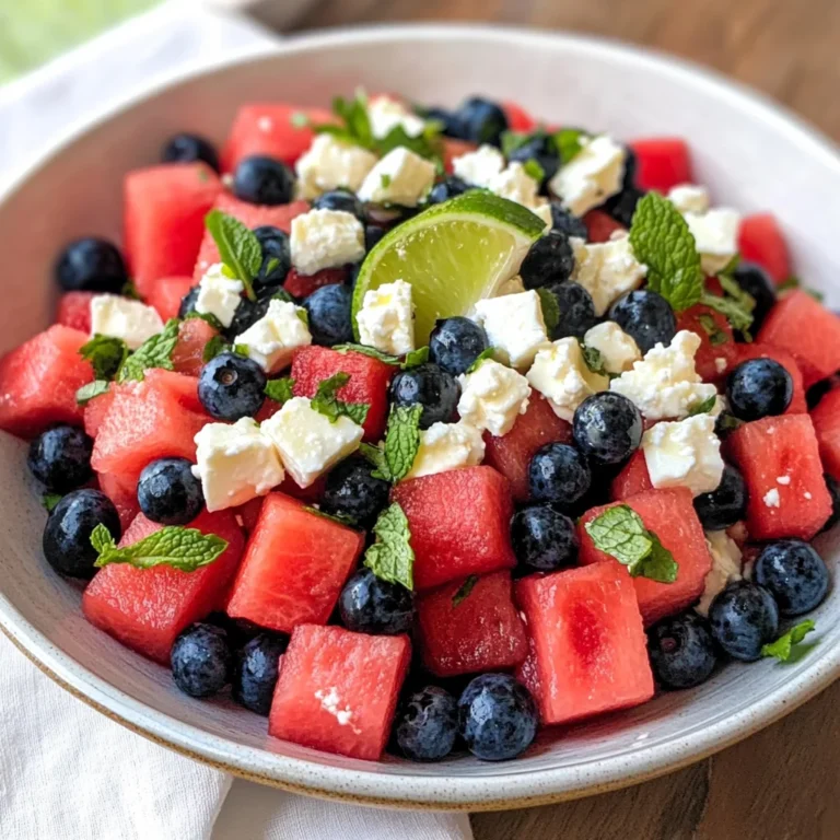 Watermelon Blueberry Salad with Feta