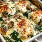 Chicken Spinach & Mushroom Low Carb Oven Dish