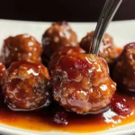 Honey Sriracha Meatballs with Cranberry Sauce