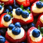 Red, White, and Blue Cheesecake Strawberries