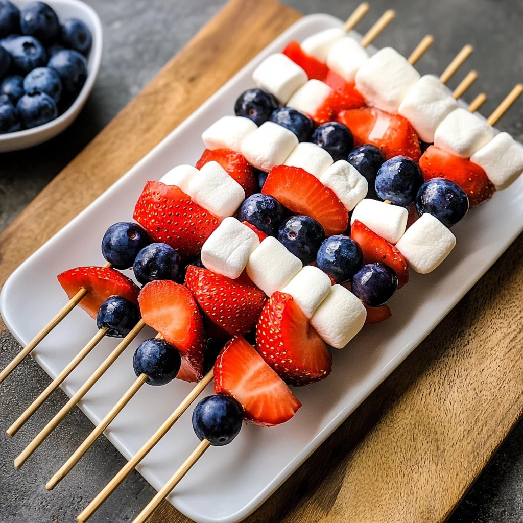 Red, White and Blue Fruit Kabobs