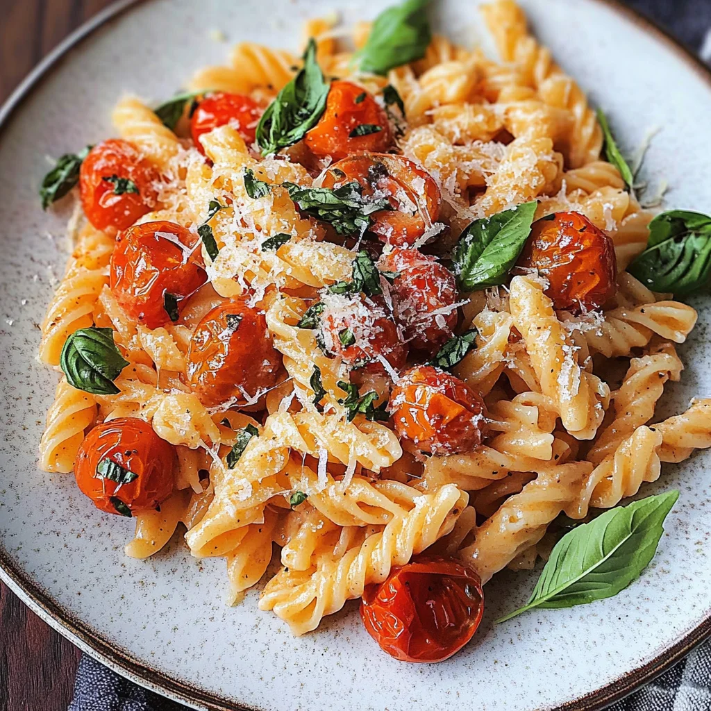 Slow Roasted Cherry Tomatoes Pasta Sauce with Cream